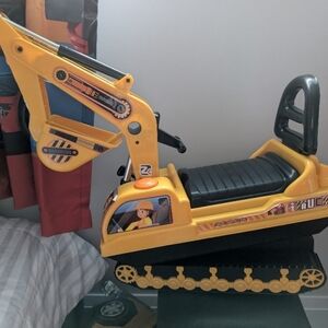 Ride On Excavator Toy Tractors Digger Movable Scooter Walker Pretend Play